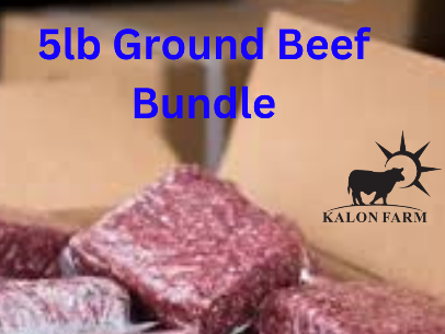 Grass Fed Ground Beef Bundle 5lbs (4-6+- Packs)